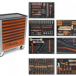 Beta 024002241 2400S-O8/E-L Chariot à Outils 8 Tiroirs 398 Pièces Orange