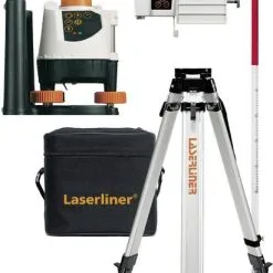 Laserliner 026.04.00A BeamControl-Master 120 Set Rotation Laser Red Avec Récepteur, Trépied Et Ruban à Mesurer