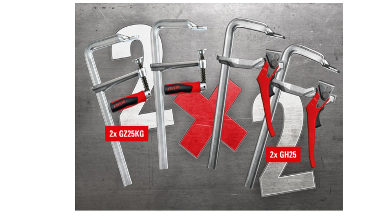 BESSEY 'Pack D''action GZ-GH-A - 2 X Collier De Serrage En Acier GZ25KG + 2 X Collier De Serrage Rapide En Acier GH25' – Image 5