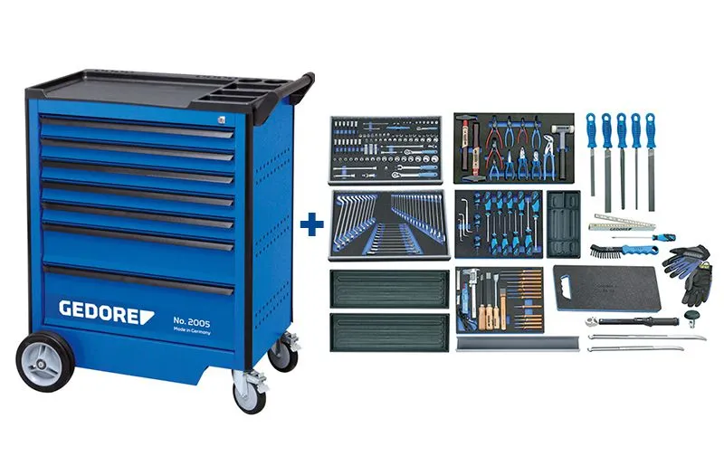 GEDORE 2005 BASIC Chariot à Outils 7 Tiroirs 198 Pièces 2118106 – Image 3