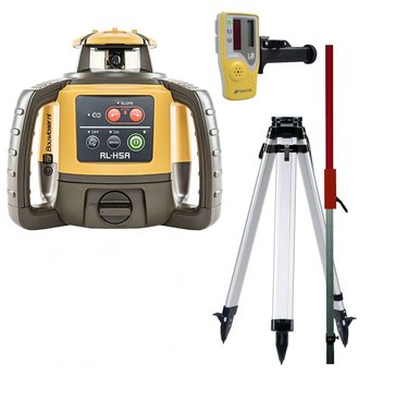 Topcon 555053 Laser De Chantier RL-H5A + Récepteur LS100D + Trépied + Bâton