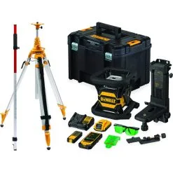 DeWALT DCE080D1GS-SET 18V 2.0Ah Li-Ion Laser Vert Rotatif + DE0737 Bâton De Mesure + DE0735 Trépied 5/8".