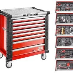 FACOM JETCM215BNL Chariot à Outils Rempli 215 Pièces Rouge